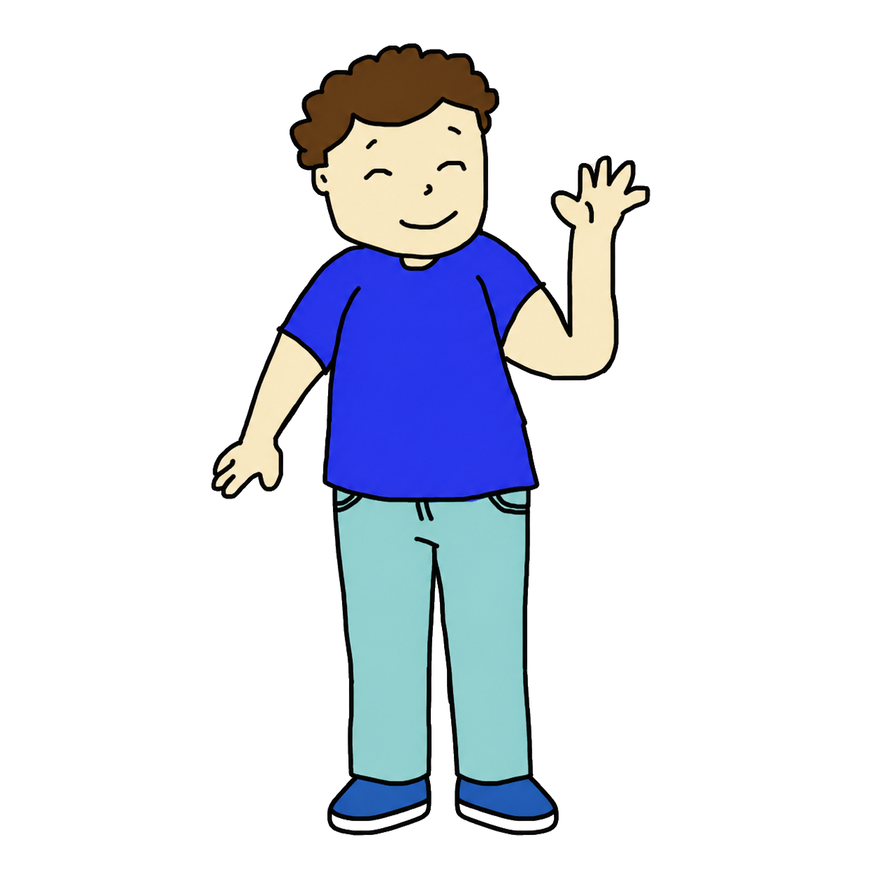 Boy waving